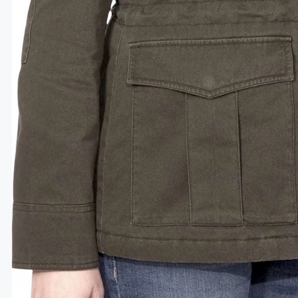 Lucky Brand Women’s Utility Jacket Olive Green Hooded Anorak Coat L - Picture 3 of 13